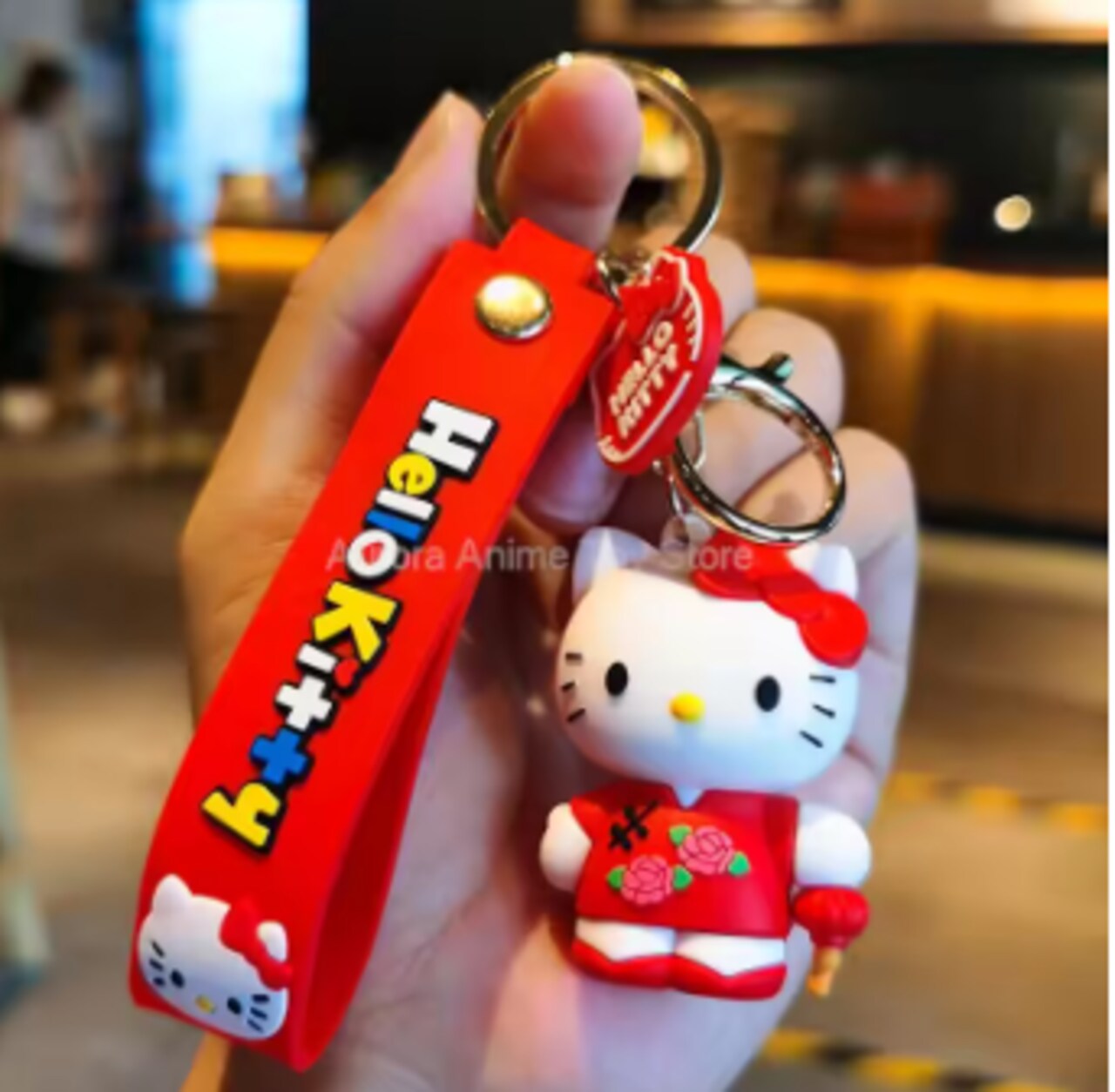 Cute Cat and Friends Keychain Pendant Holder Key Chain Car Keyring Mobile Phone Bag Hanging Jewelry Kids Toys Gifts